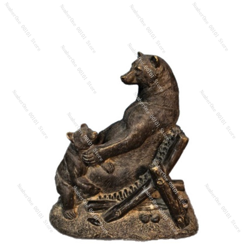 Vintage Collectible Bears - Antique Bronze Bear Ornament Vintage Craft