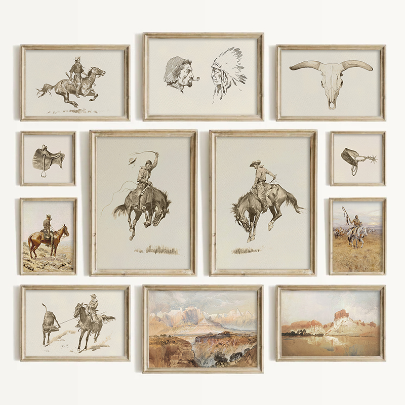 Vintage Collectible Toys - Southwestern Style Cowboy Wall Art Vintage