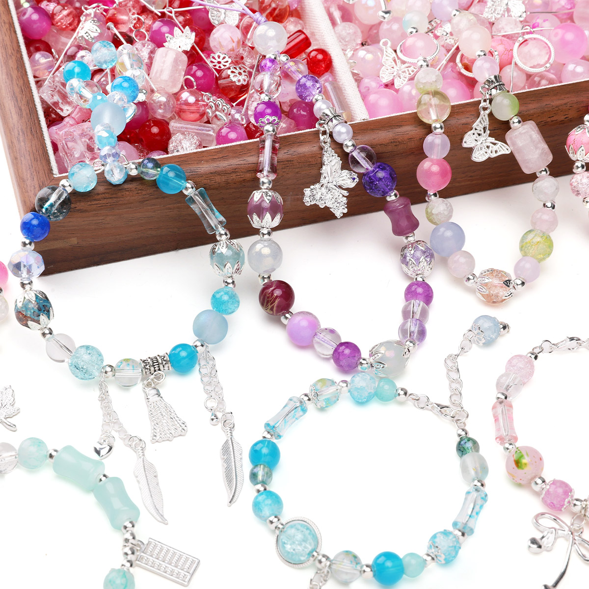 50g/bag Mix Glass Beads Silver - Vintage Collectibles For Sale review and price