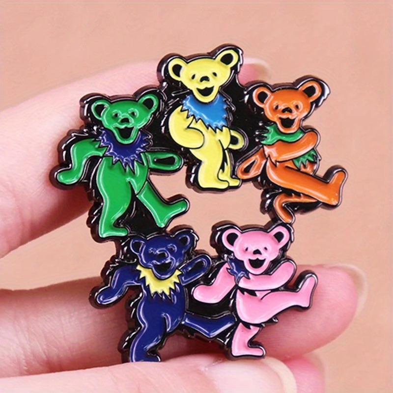 Dancing Bears Enamel Pin Rock  - Vintage Collectible Bears review and price
