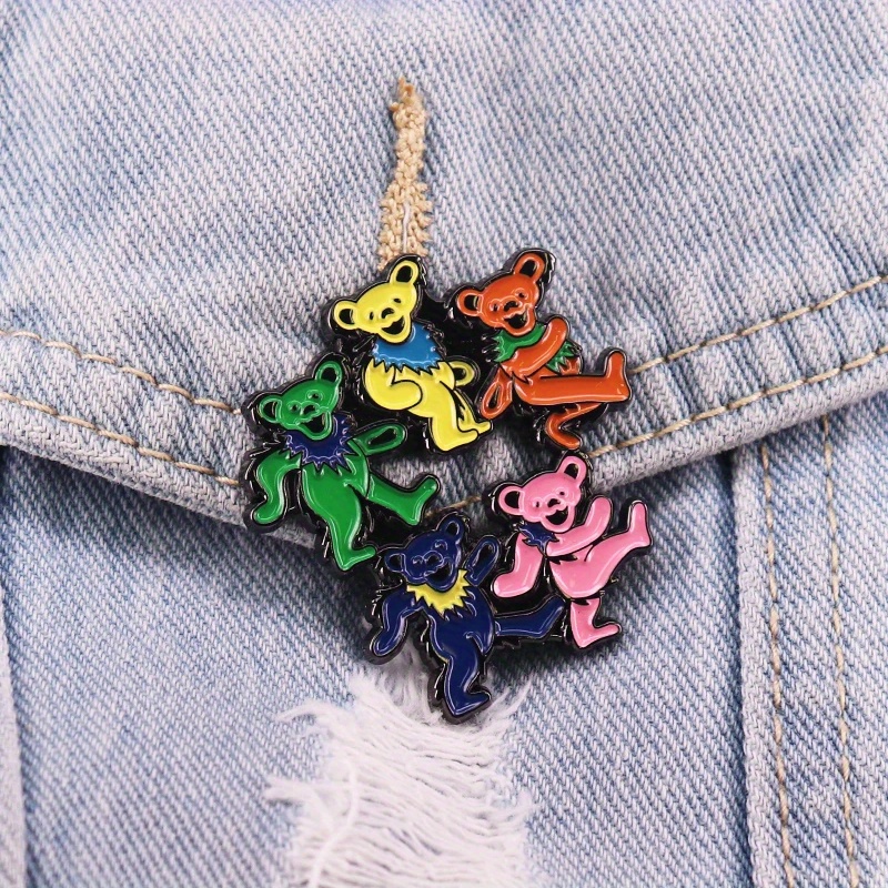 Dancing Bears Enamel Pin Rock  - Vintage Collectible Bears review and price