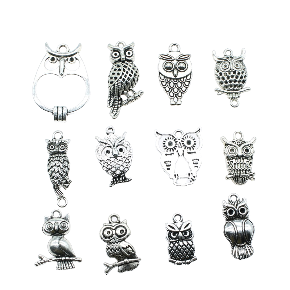 10pcs Charms Owl Antique Silve - Vintage Collectibles For Sale review and price
