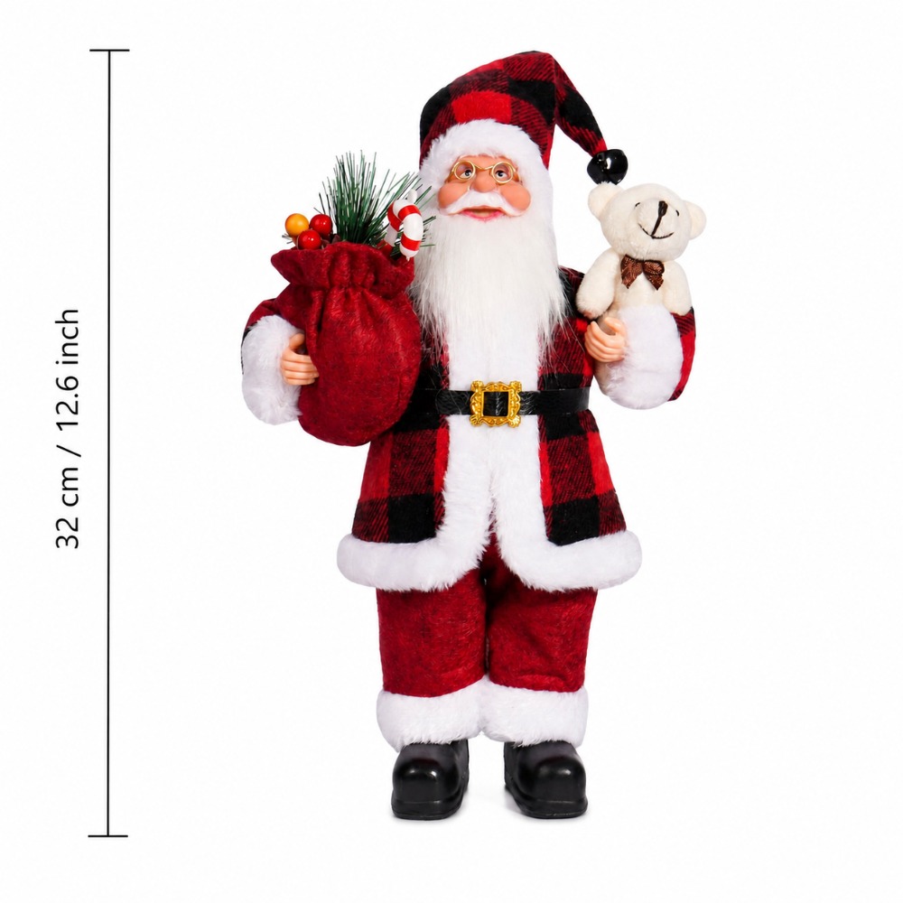Red and black checkered Santa  - Vintage Collectible Santa review and price