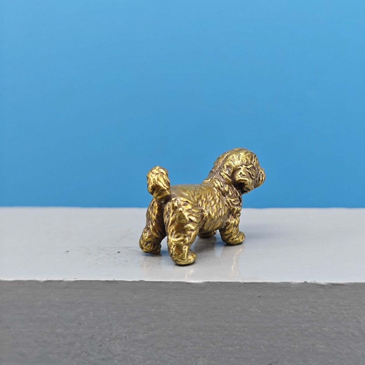 Mini Brass Dog Statue French B - Vintage Collectible Bears review and price